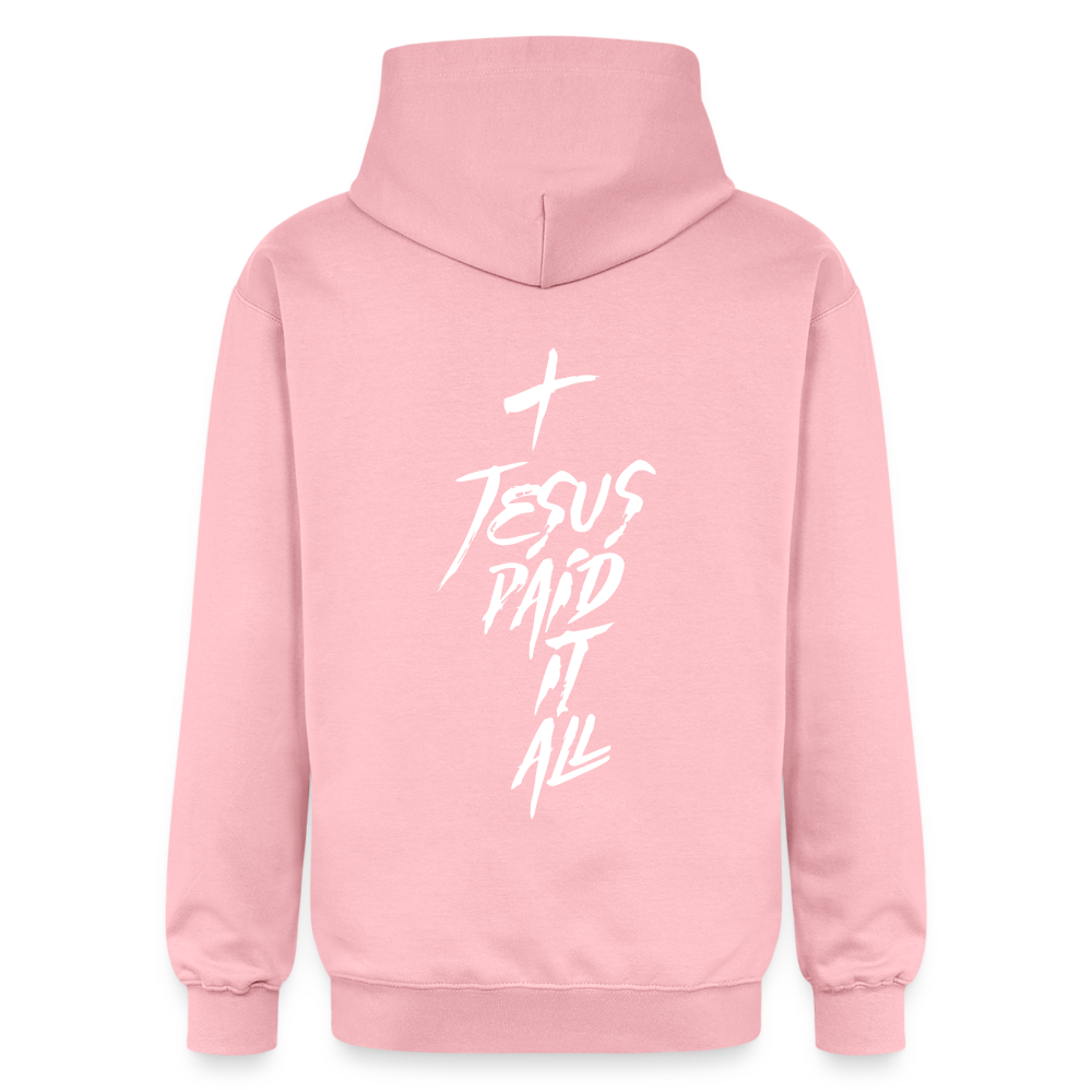 He paid it all hoodie - light pink