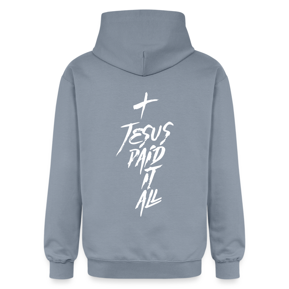 He paid it all hoodie - blue